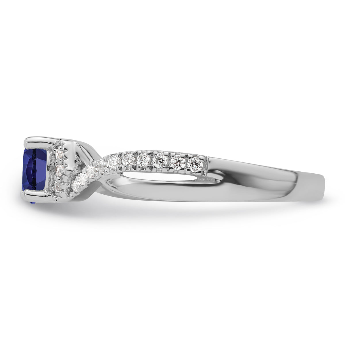 10kw Created Sapphire & Lab Grown VS/SI FGH Dia Promise Ring