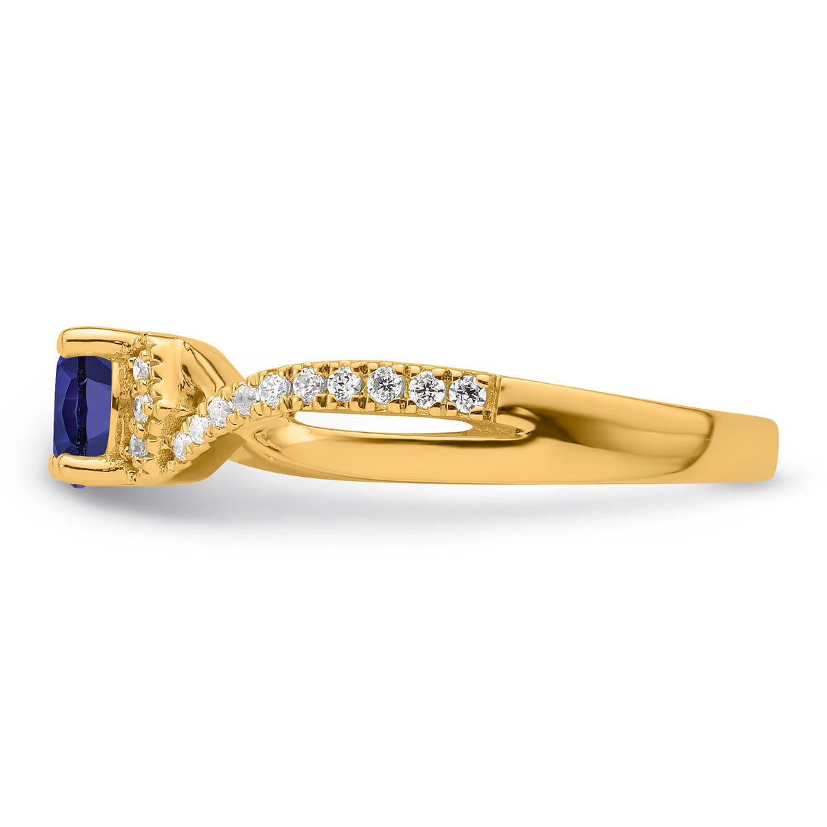10ky Created Sapphire & Lab Grown VS/SI FGH Dia Promise Ring