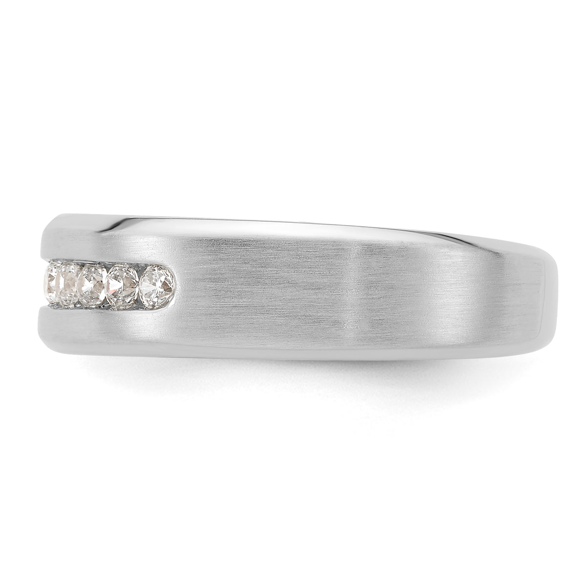 10K White Gold VS/SI FGH Lab Grown Diamond Mens Ring