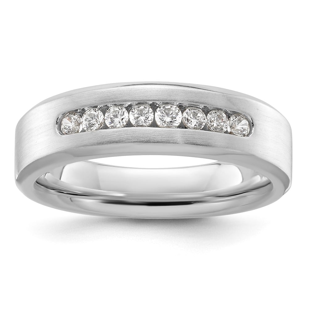 10K White Gold VS/SI FGH Lab Grown Diamond Mens Ring