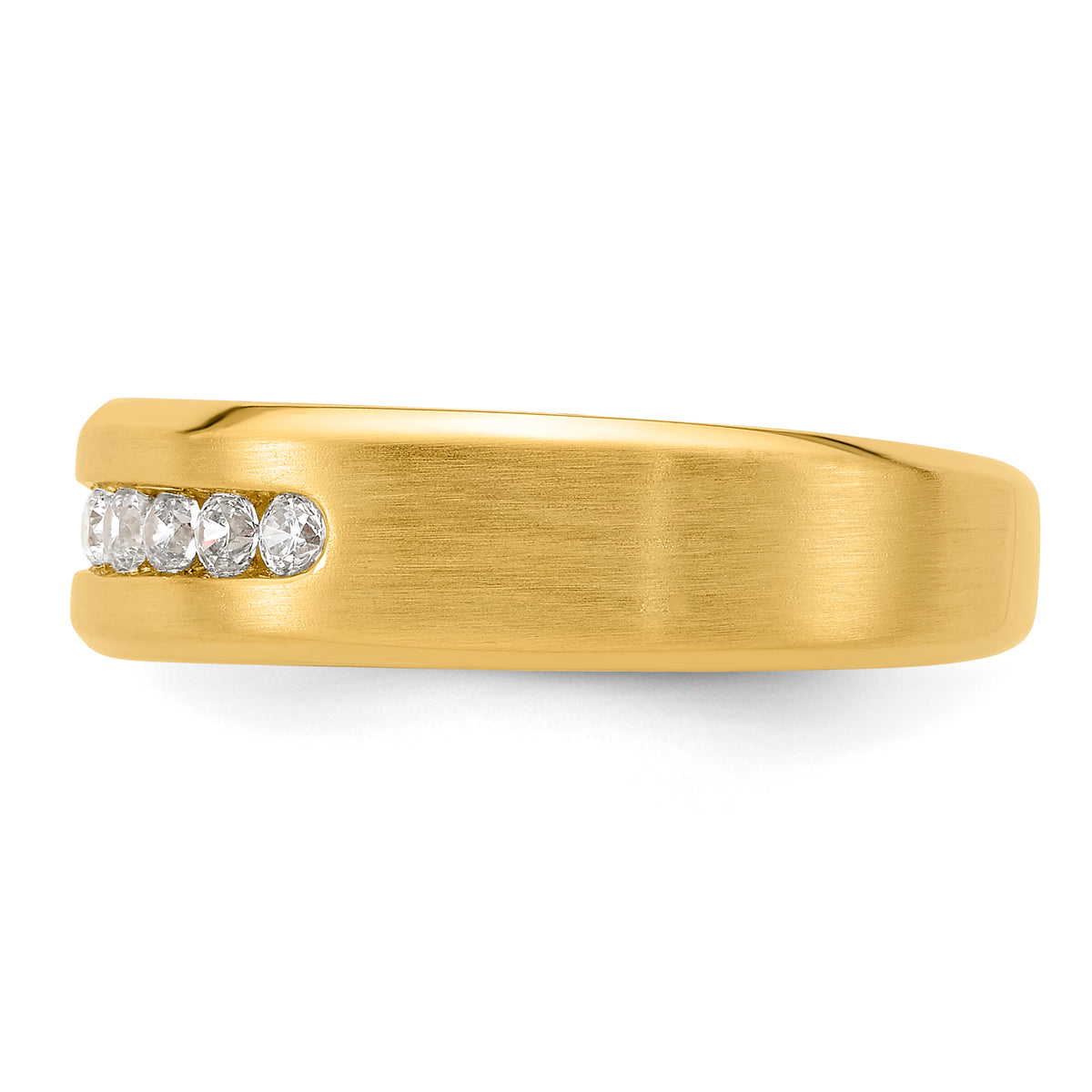 10K VS/SI FGH Lab Grown Diamond Brush Finish Mens Ring