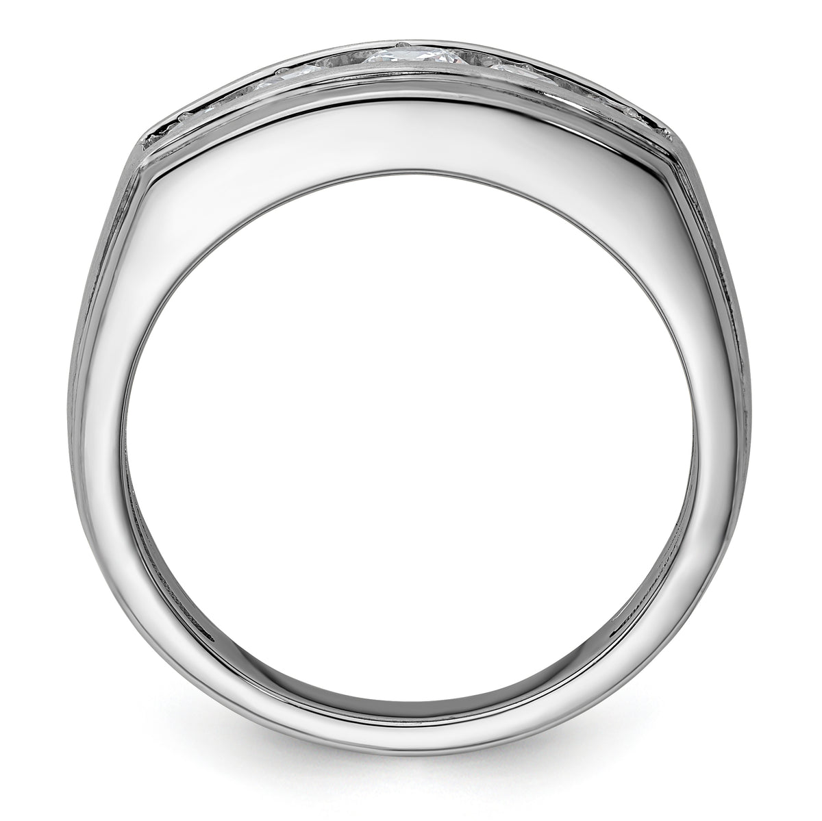 10K White Gold VS/SI FGH Lab Grown Diamond Mens Ring