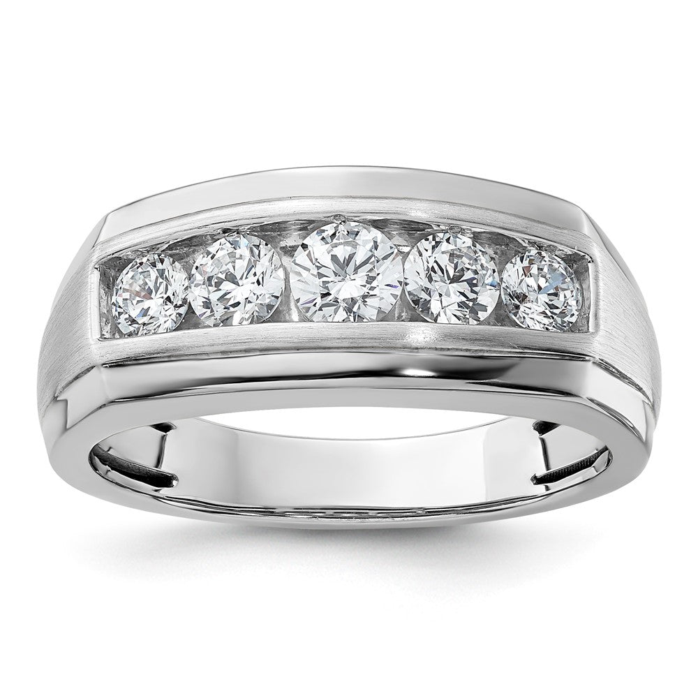 10K White Gold VS/SI FGH Lab Grown Diamond Mens Ring