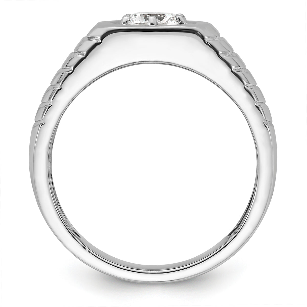 10K White Gold VS/SI FGH Lab Grown Diamond Mens Ring