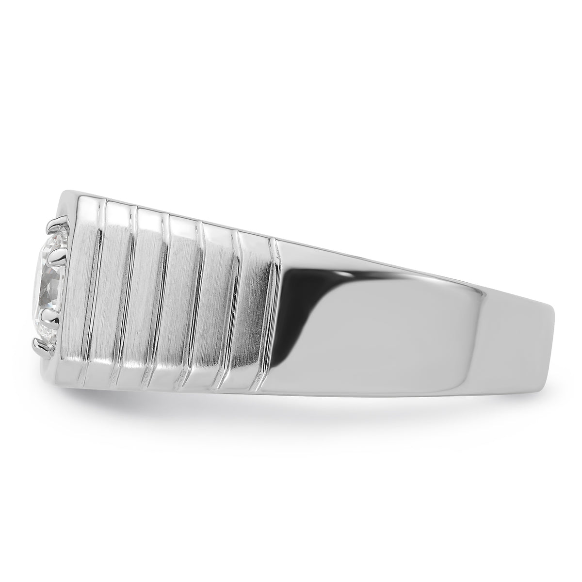 10K White Gold VS/SI FGH Lab Grown Diamond Mens Ring