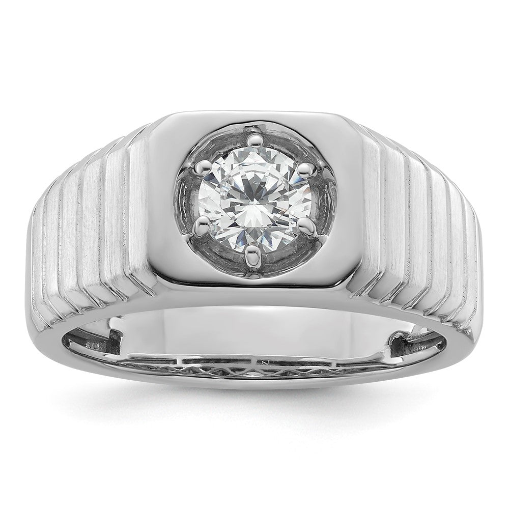 10K White Gold VS/SI FGH Lab Grown Diamond Mens Ring