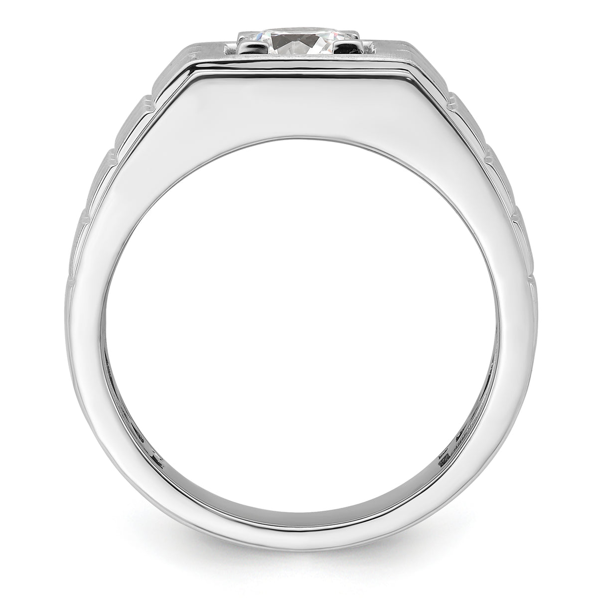 10K White Gold VS/SI FGH Lab Grown Diamond Mens Ring