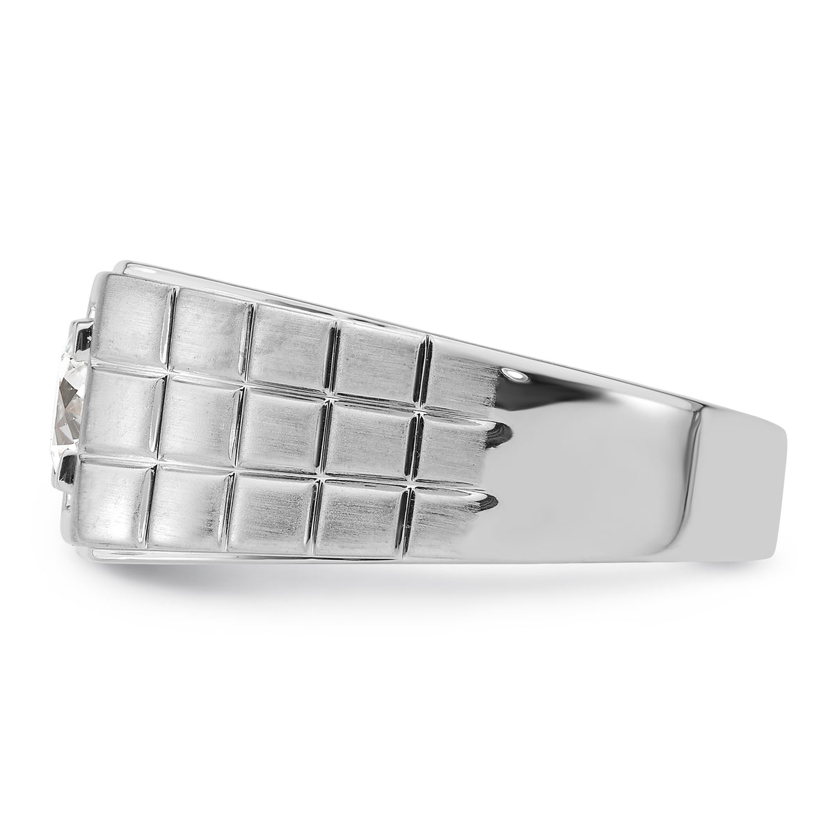 10K White Gold VS/SI FGH Lab Grown Diamond Mens Ring