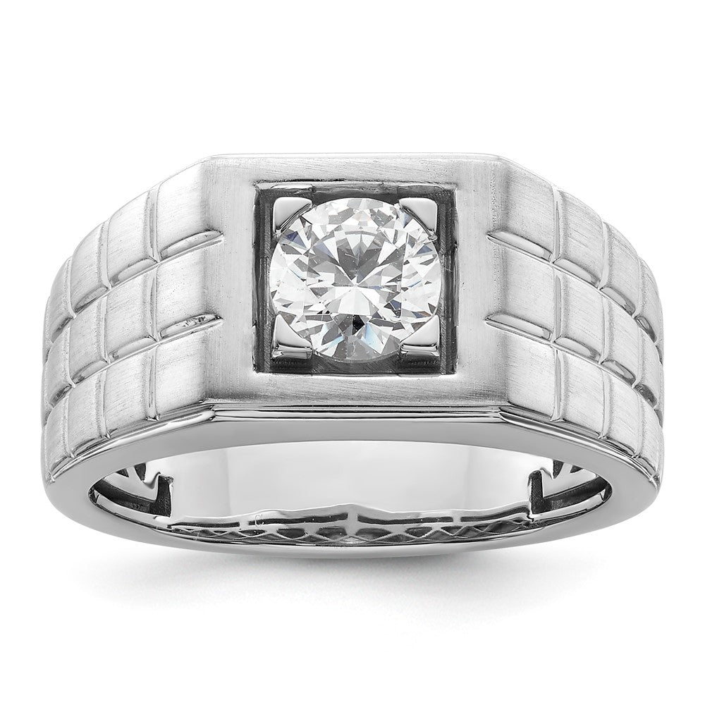 10K White Gold VS/SI FGH Lab Grown Diamond Mens Ring