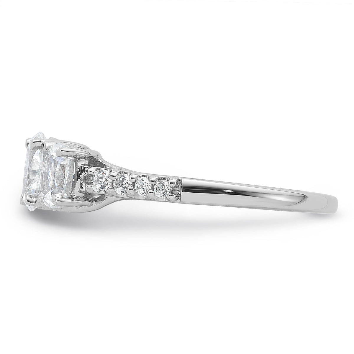 14K WG VS/SI FGH Lab Grown Diamond Complete 3-stone Ring