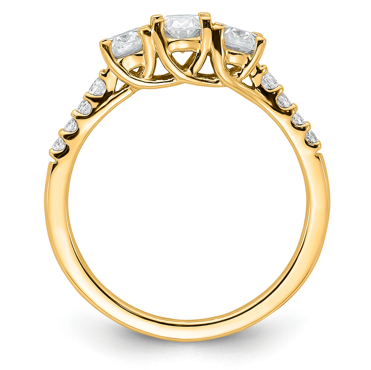 14K VS/SI FGH Lab Grown Diamond Complete 3-stone Ring