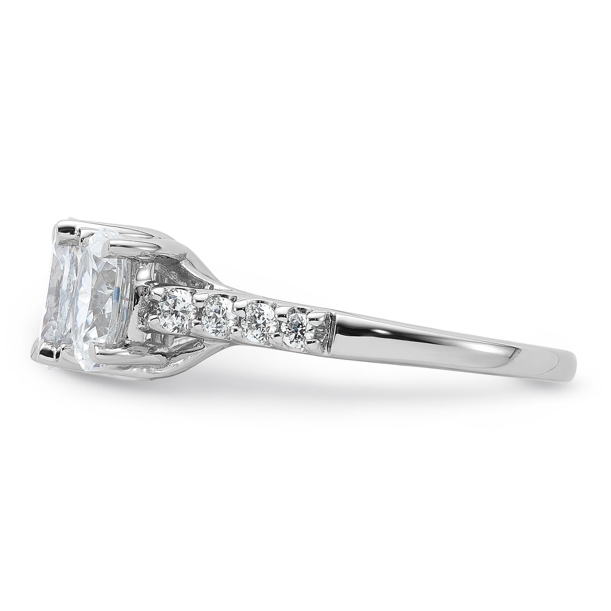 14K WG VS/SI FGH Lab Grown Diamond Complete 3-stone Ring