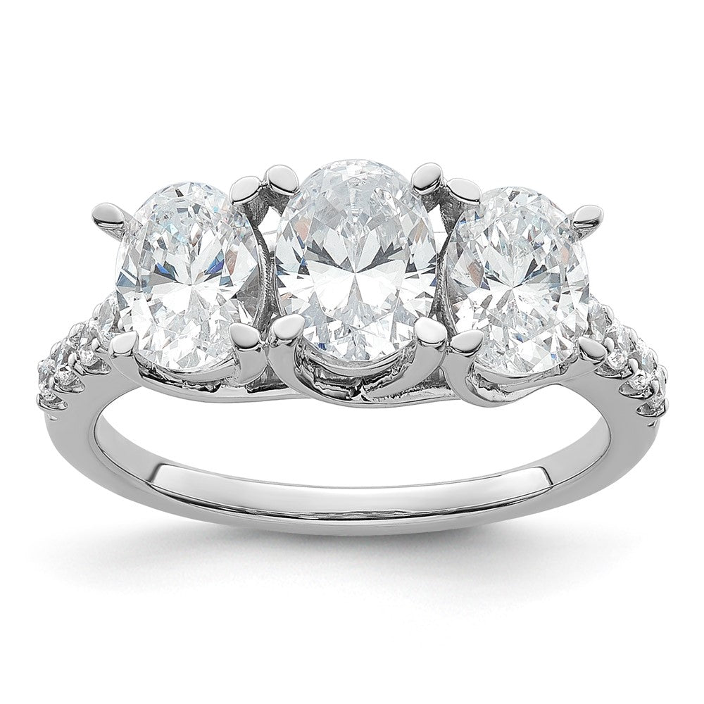 14K WG VS/SI FGH Lab Grown Diamond Complete 3-stone Ring