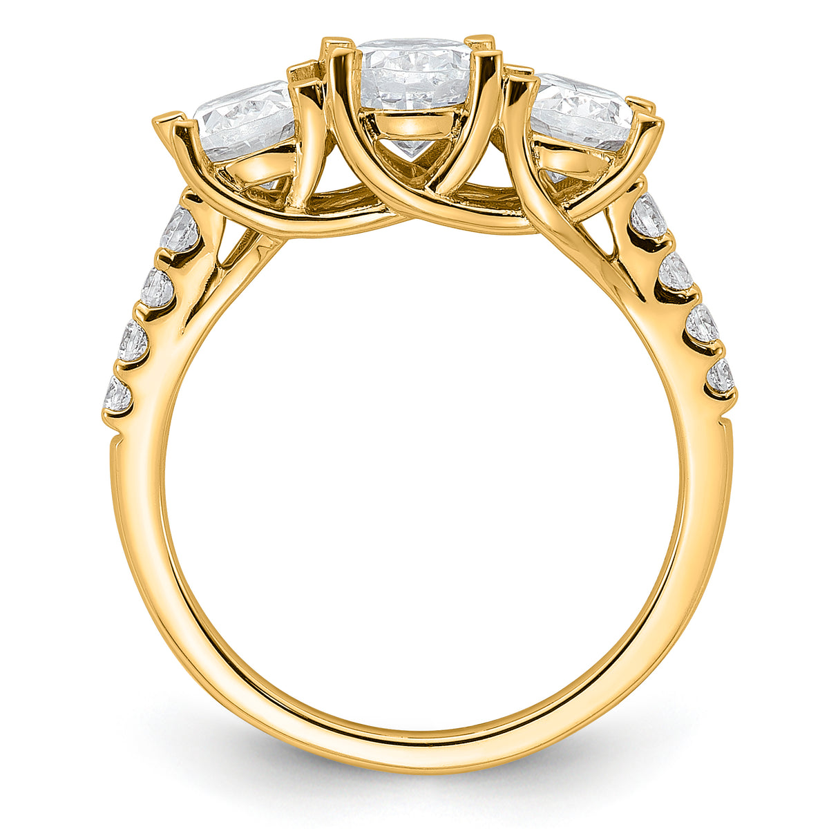 14K VS/SI FGH Lab Grown Diamond Complete 3-stone Ring