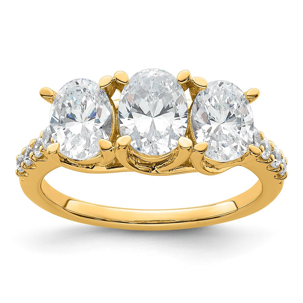 14K VS/SI FGH Lab Grown Diamond Complete 3-stone Ring