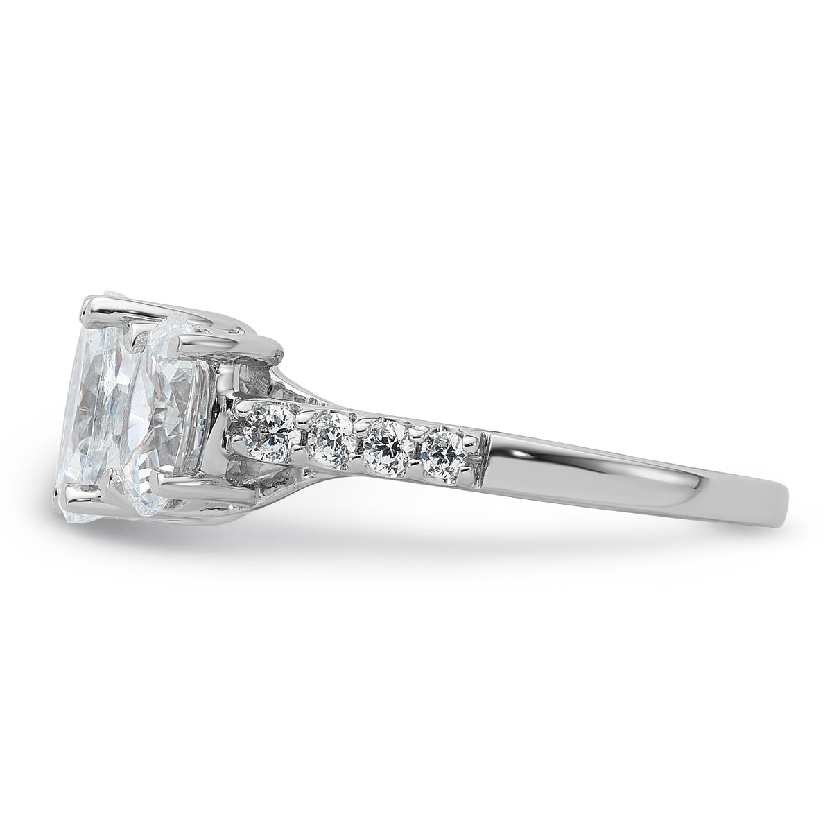 14K WG VS/SI FGH Lab Grown Diamond Complete 3-stone Ring