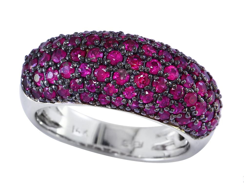 EFFY 14K WHITE GOLD ,NATURAL RUBY RING