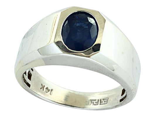 EFFY 14K WHITE GOLD ,NATURAL SAPPHIRE RING