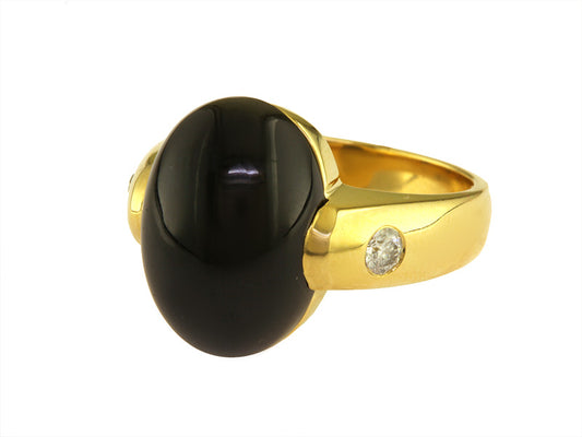 EFFY 14K WHITE GOLD DIAMOND,BLACK ONYX RING