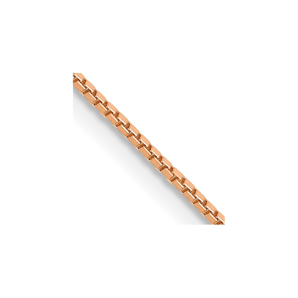 14k Rose Gold .9mm Box Link Chain Anklet