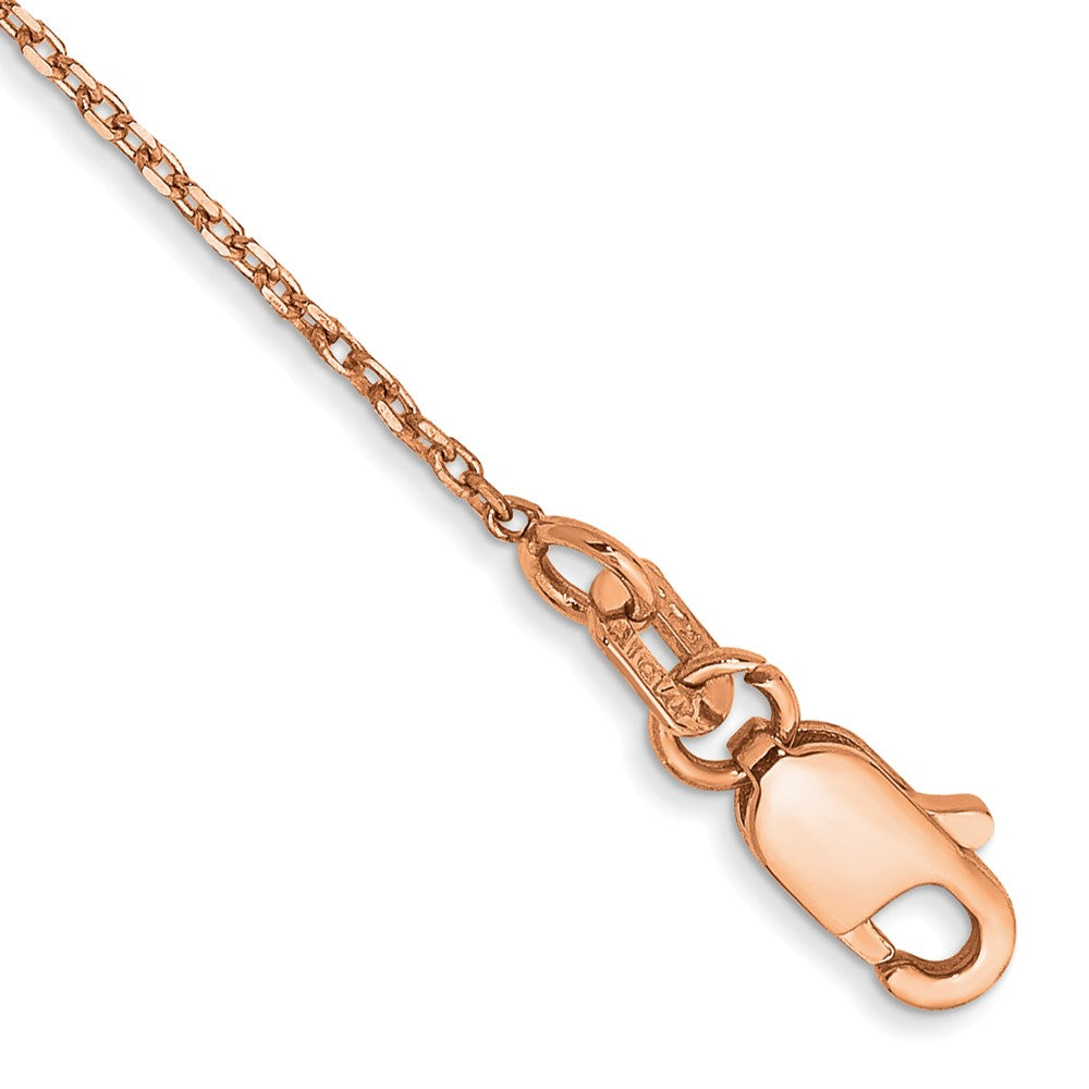 14k Rose Gold 1.0mm D/C Cable Chain Anklet