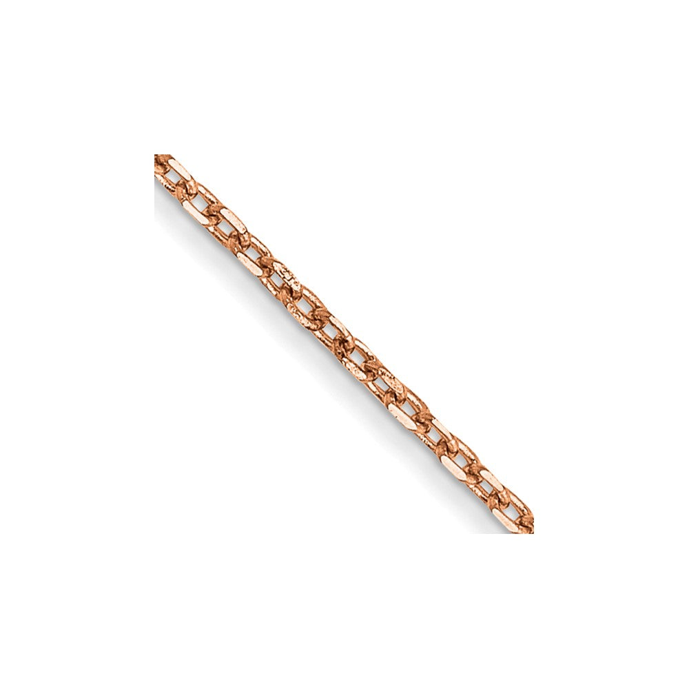 14k Rose Gold 1.0mm D/C Cable Chain Anklet