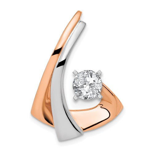 14k White Gold Peg Set 1/10 carat Diamond Leaf Design Semi-mount Solitaire Engagement Ring