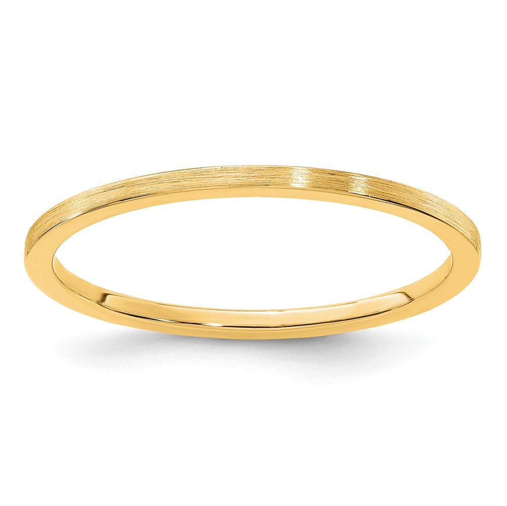 14K Gold 1.2mm Flat Satin Stackable Band
