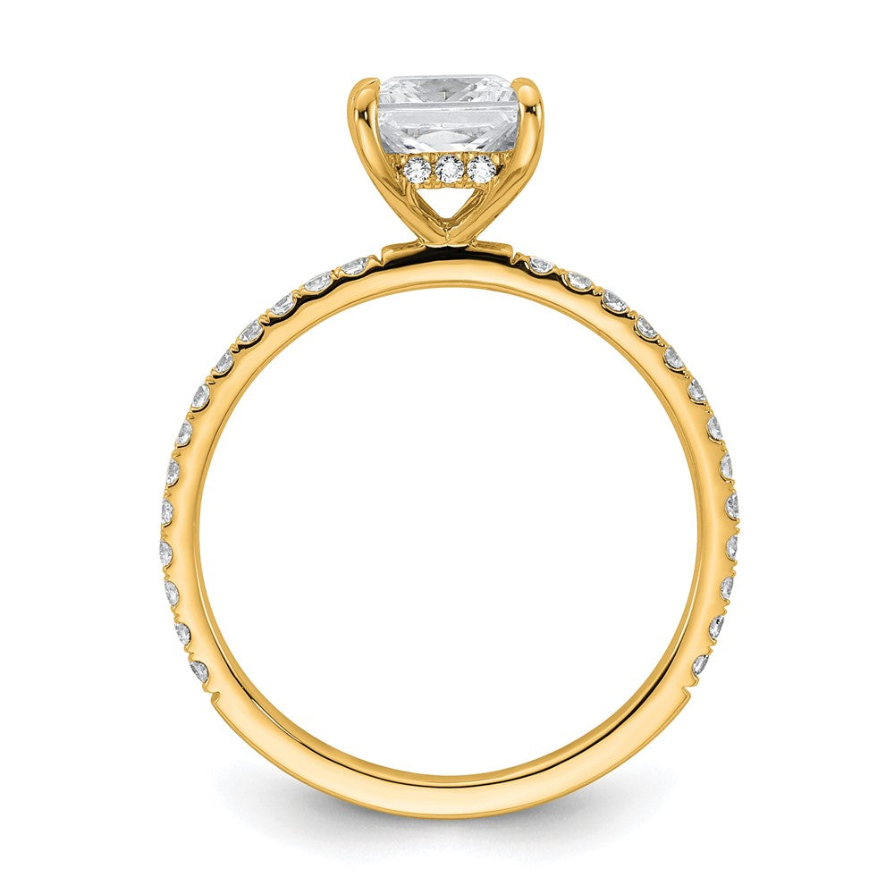 14k 1 3/8ct Cert Lab Grown Dia VS/SI+ G+ Princess Comp Solitaire Eng Ring