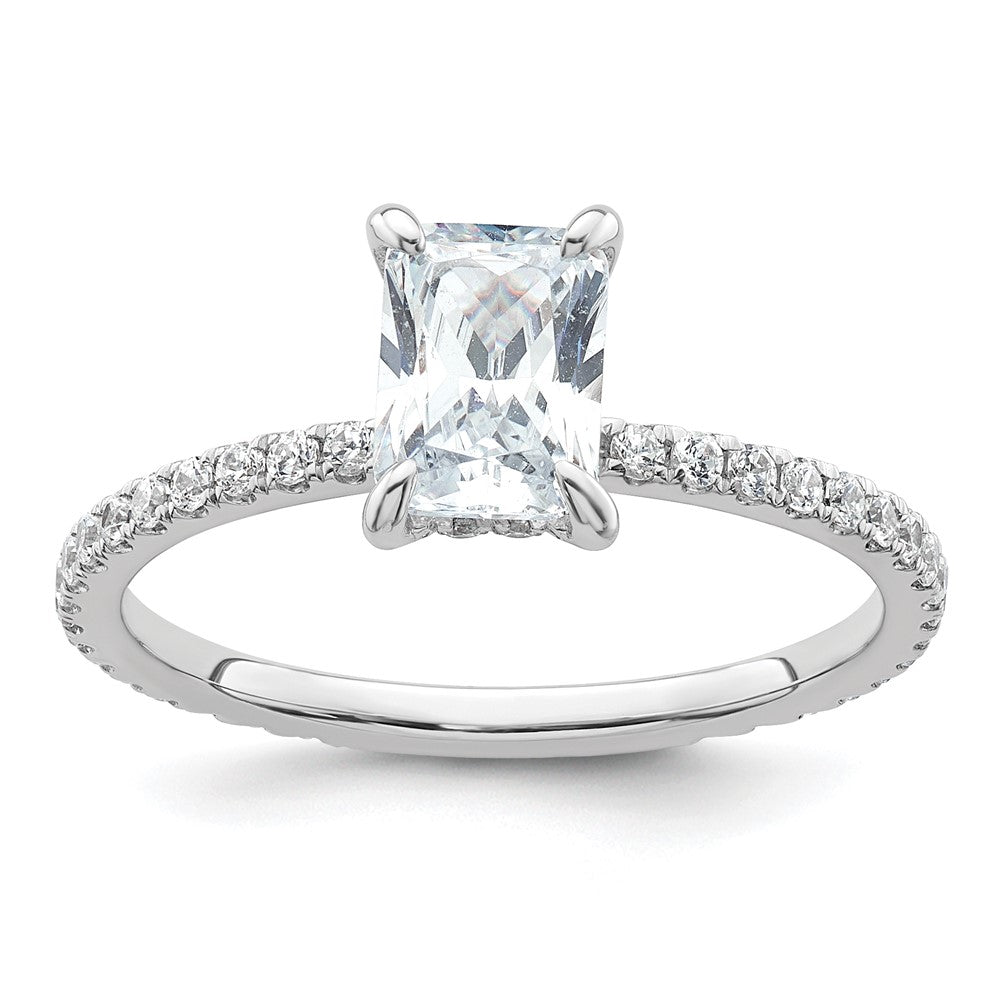 14kw 1 1/3ct Cert Lab Grown Dia VS+ F+ Comp Solitaire w/Flair Eng Ring