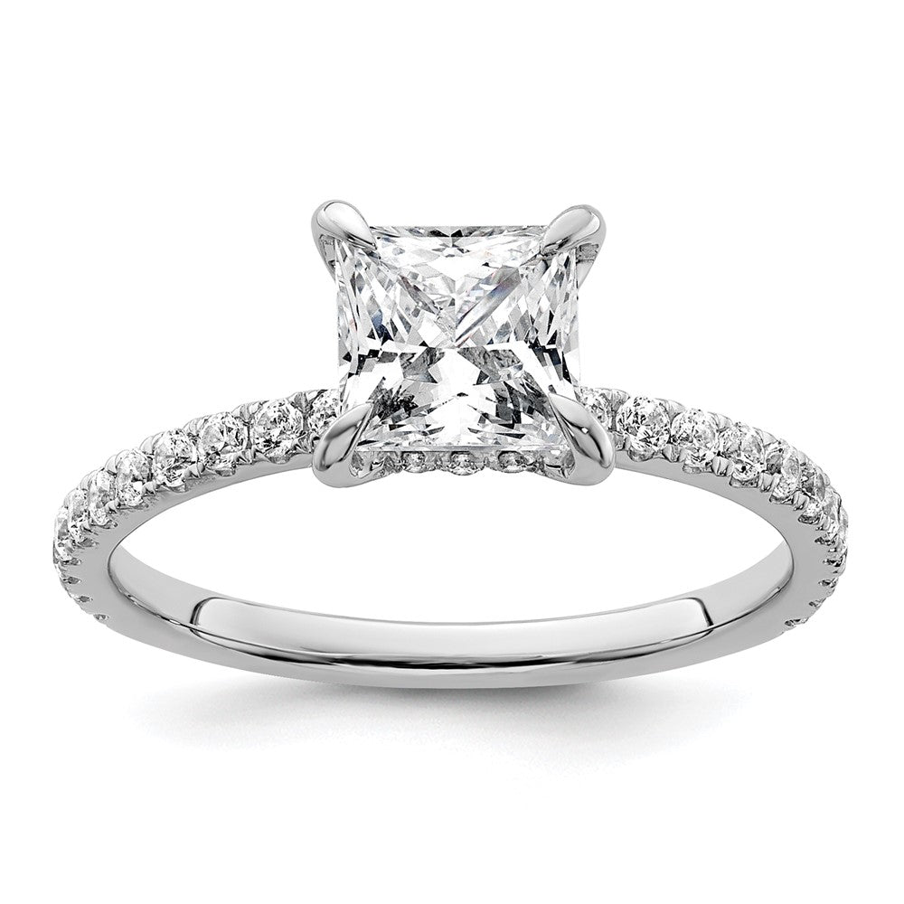 14kw 2ct Cert Lab Grown Diamond VS+ F+ Princess Comp Solitaire Eng Ring