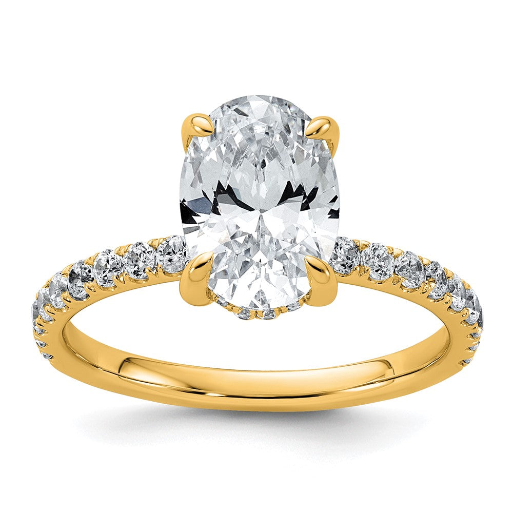 14k 2 5/8ct Cert Lab Grown Diamond VS/SI+ G+ Oval Comp Solitaire Eng Ring