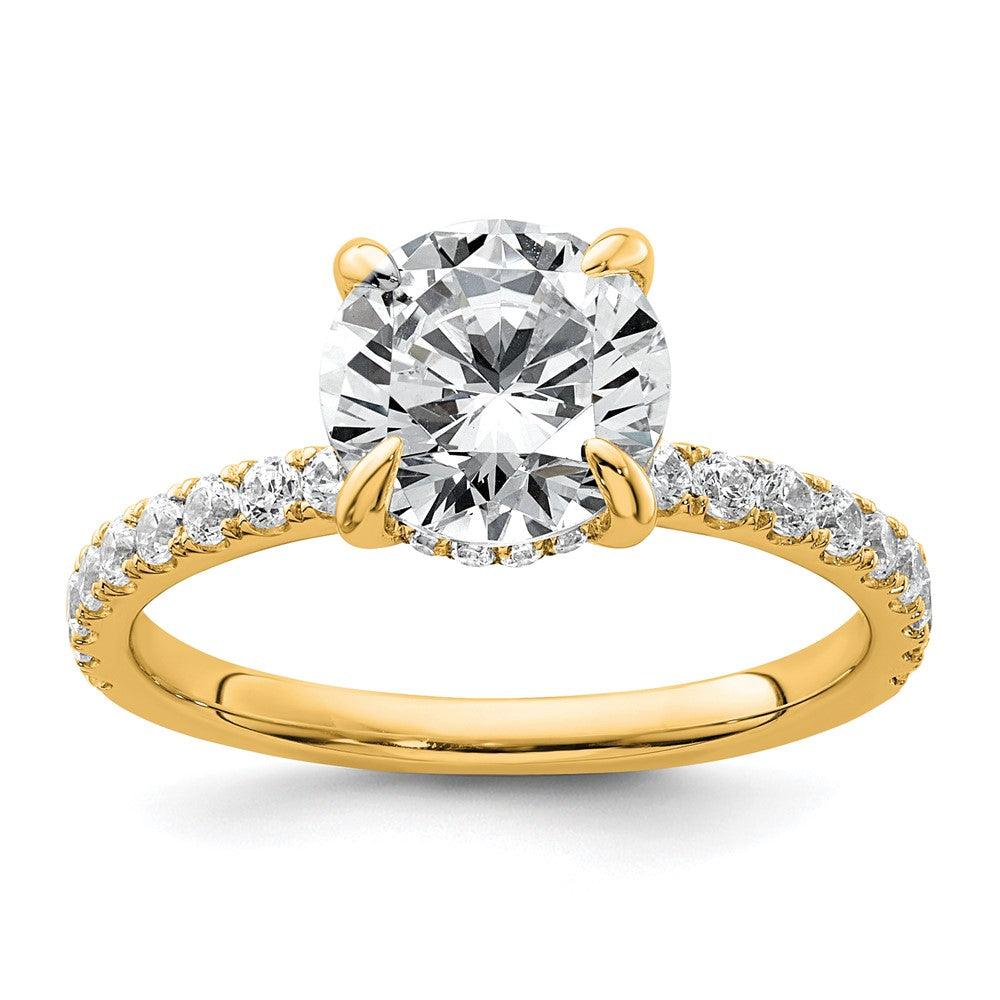 14k 2 3/8ct Cert Lab Grown Dia VS/SI+ G+ Round Comp Solitaire Eng Ring