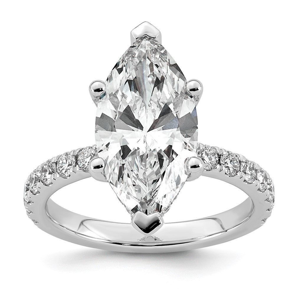 14kw 4 5/8ct Cert Lab Grown Dia VS/SI+ G+ Marquise Comp w/ Flair Eng Ring