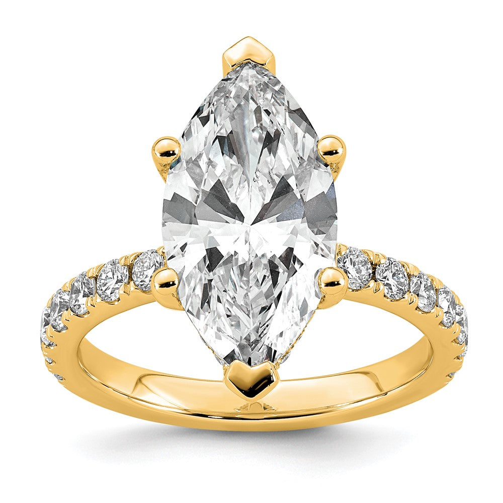 14k 4 5/8ct Cert Lab Grown Dia VS/SI+ G+ Marquise Comp w/ Flair Eng Ring
