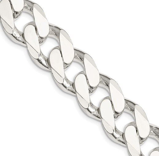 Sterling Silver Domed Curbed Chain