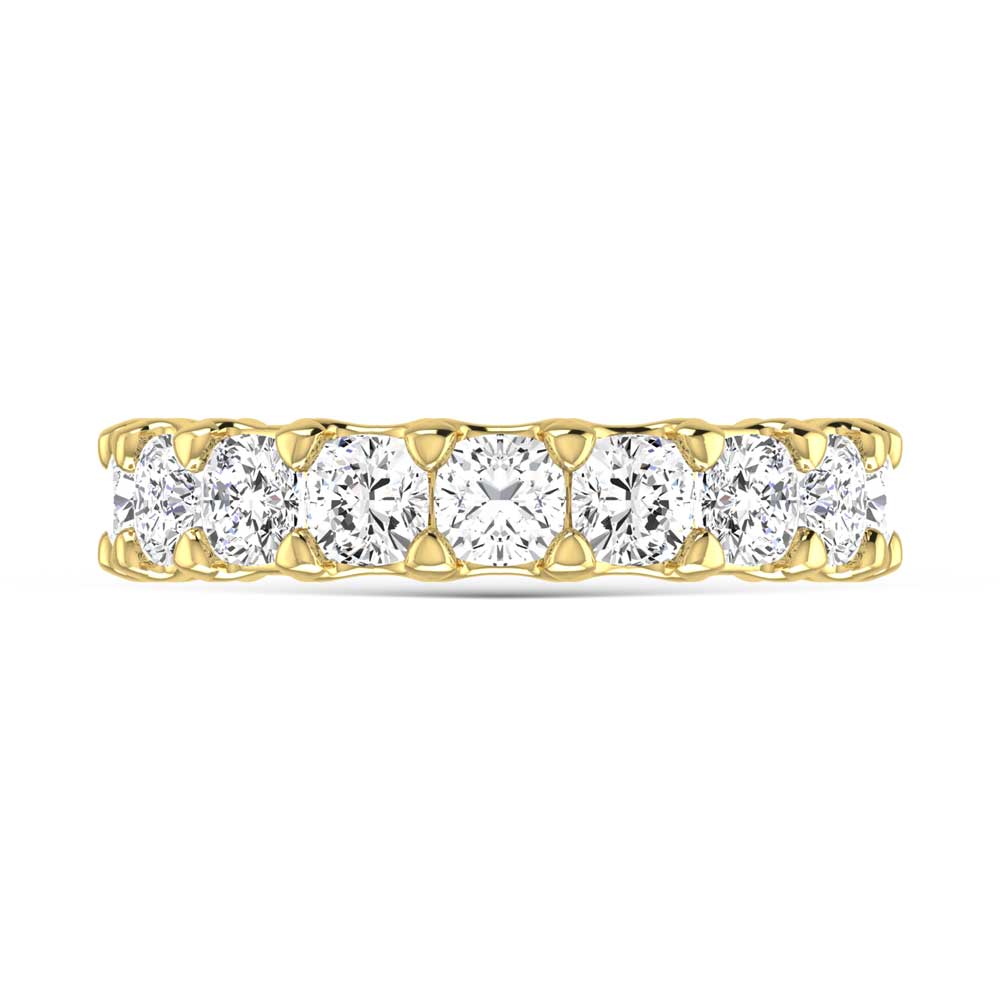 18K Yellow Gold 5 7/8 CT Tw. Cushion Shape Lab Grown Diamond Wedding Band