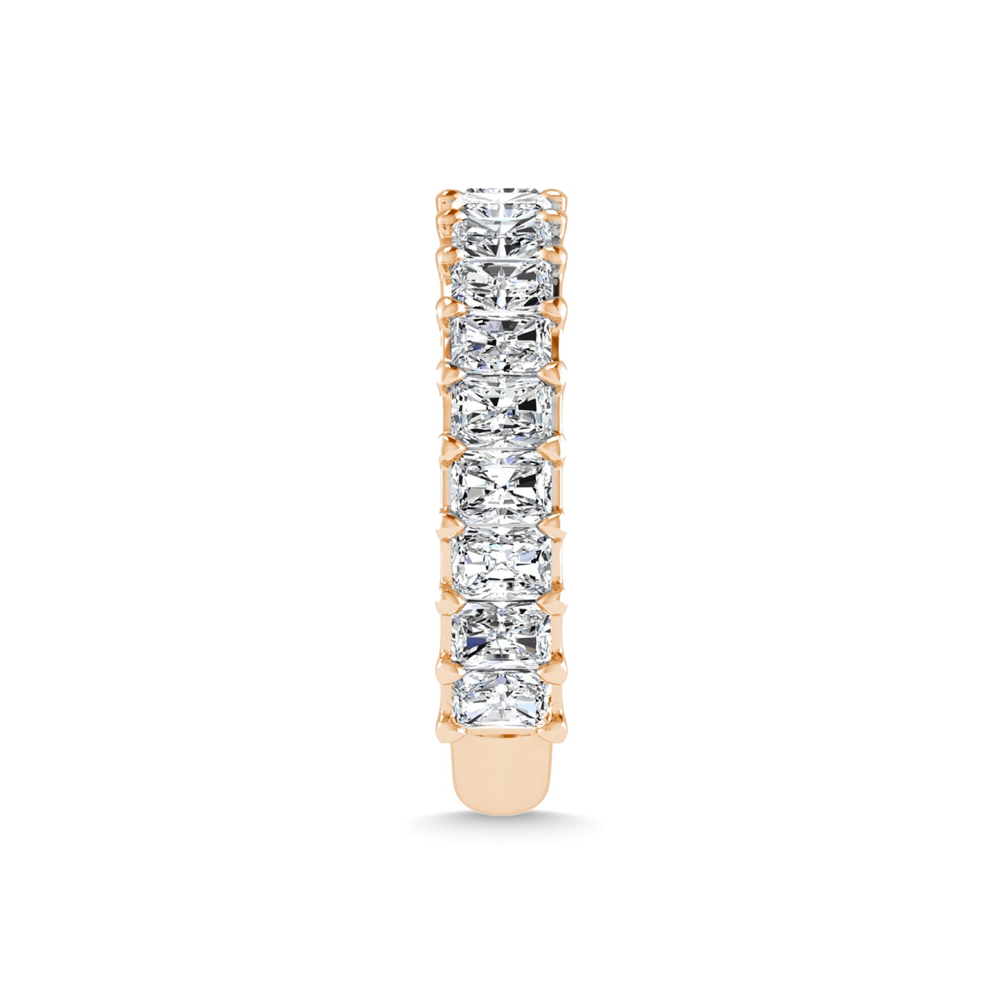 18K Rose Gold  4 3/4 CT Tw.  Emerald Shape Lab Grown Diamond Three Forth Eternity Band