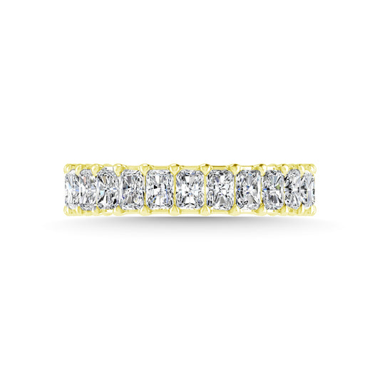 18K Yellow Gold 3 3/4 CT Tw.  Emerald Shape Lab Grown Diamond Three Forth Eternity Band