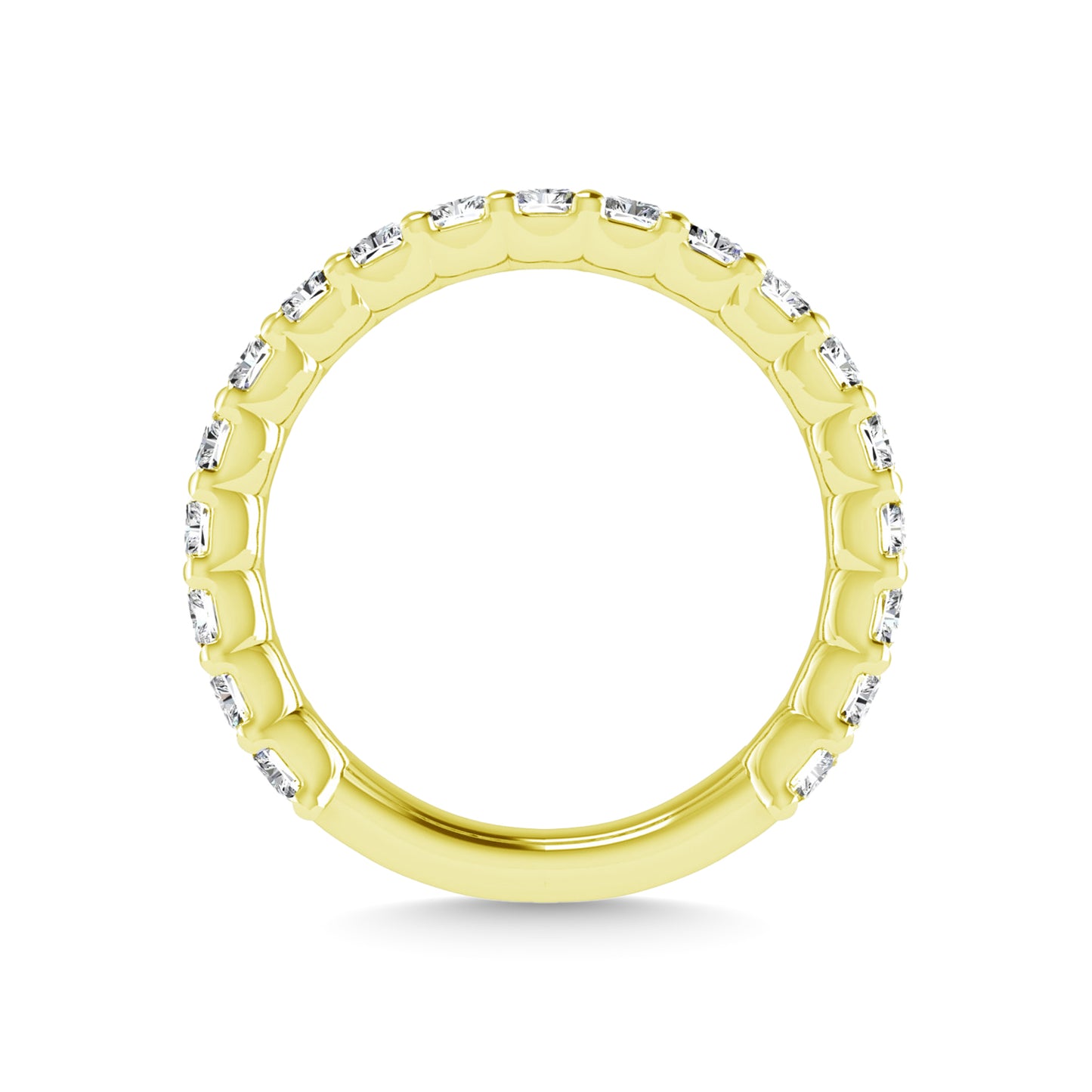 18K Yellow Gold 6 7/8 CT Tw.  Emerald Shape Lab Grown Diamond Three Forth Eternity Band