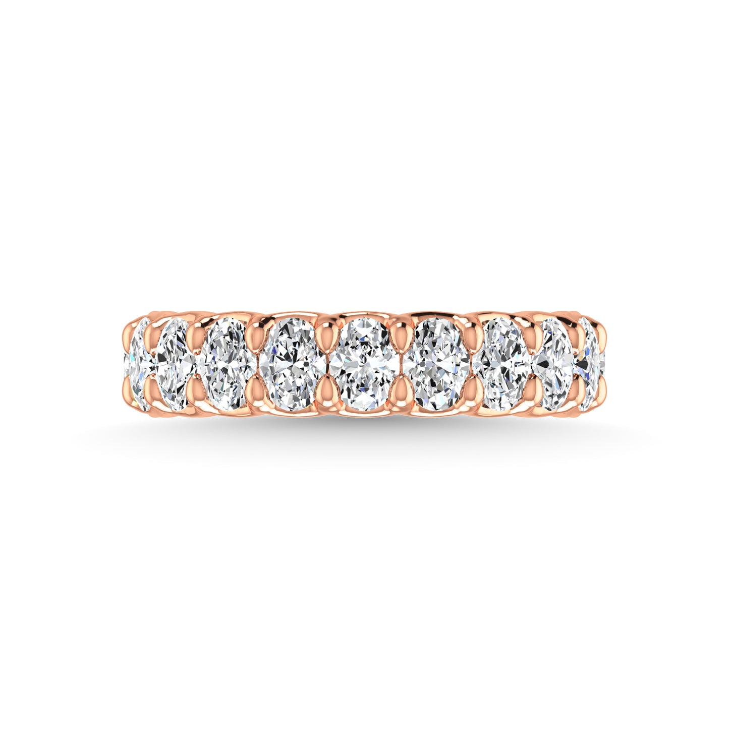 18K Rose Gold  3 3/4 CT Tw. Oval Shape Lab Grown Diamond Three Forth Eternity Band
