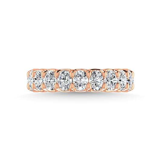 18K Rose Gold  2 1/2 CT Tw. Oval Shape Lab Grown Diamond Three Forth Eternity Band