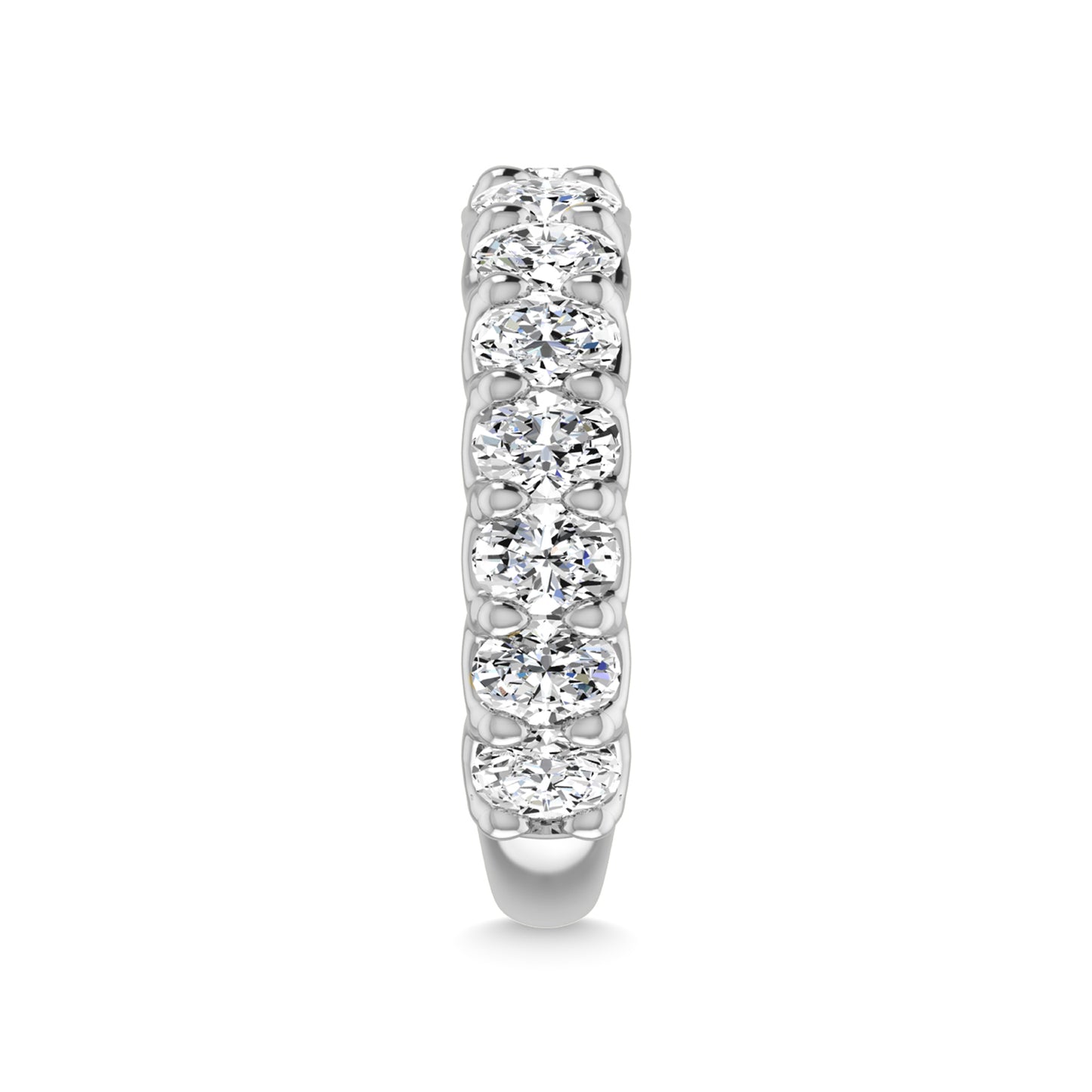 14K White Gold 3 CT Tw. Oval Shape Lab Grown Diamond Three Forth Eternity Band