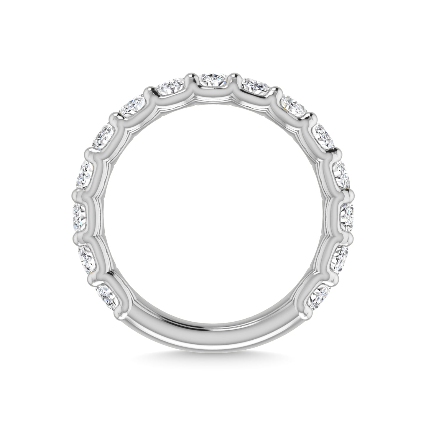 950 Platinum 2 1/2 CT Tw. Oval Shape Lab Grown Diamond Three Forth Eternity Band