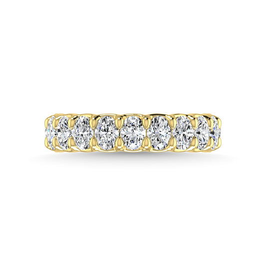 18K Yellow Gold 2 1/2 CT Tw. Oval Shape Lab Grown Diamond Three Forth Eternity Band