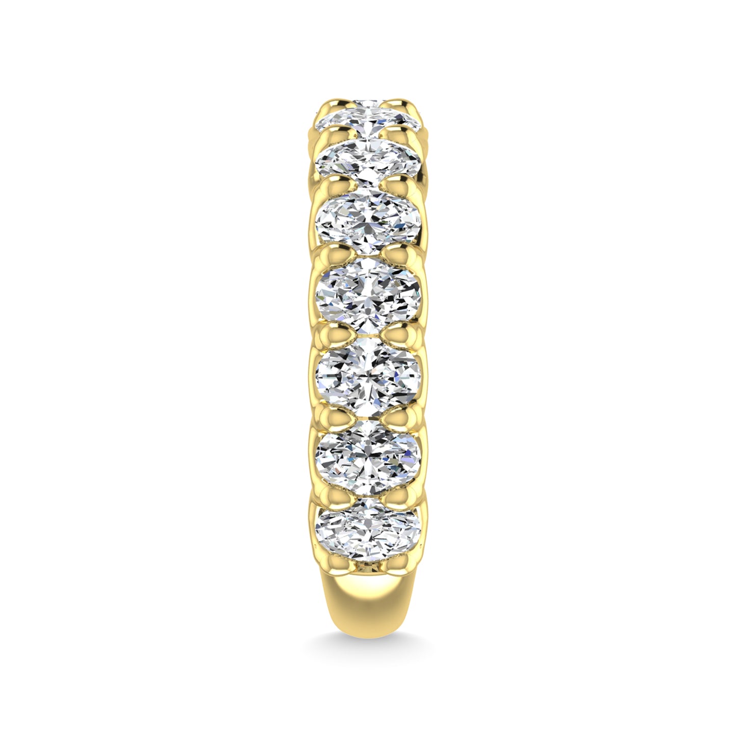 18K Yellow Gold 3 CT Tw. Oval Shape Lab Grown Diamond Three Forth Eternity Band