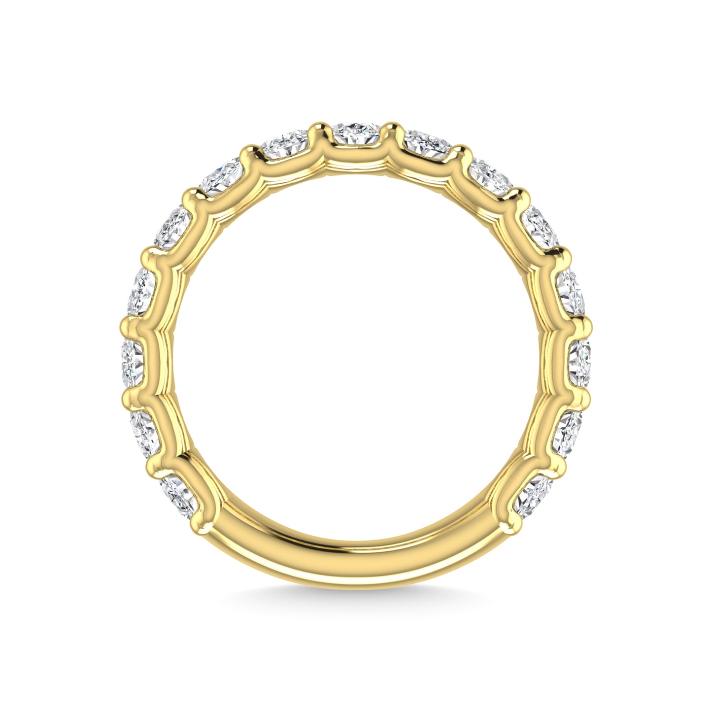 18K Yellow Gold 5 7/8 CT Tw. Oval Shape Lab Grown Diamond Three Forth Eternity Band
