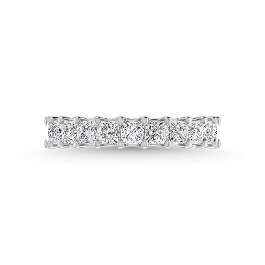 950 Platiunum  4 1/6 CT Tw. Princess Shape Lab Grown Diamond Three Forth Eternity Band