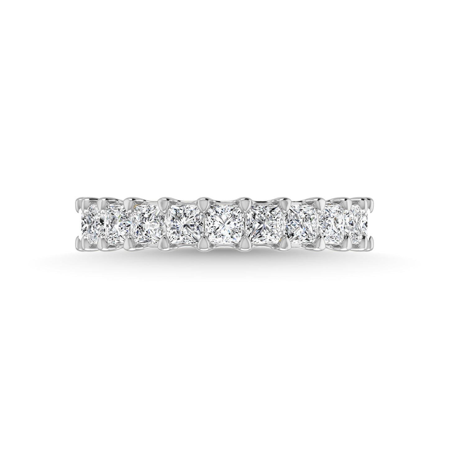 950 Platiunum  2 1/2 CT Tw. Princess Shape Lab Grown Diamond Three Forth Eternity Band