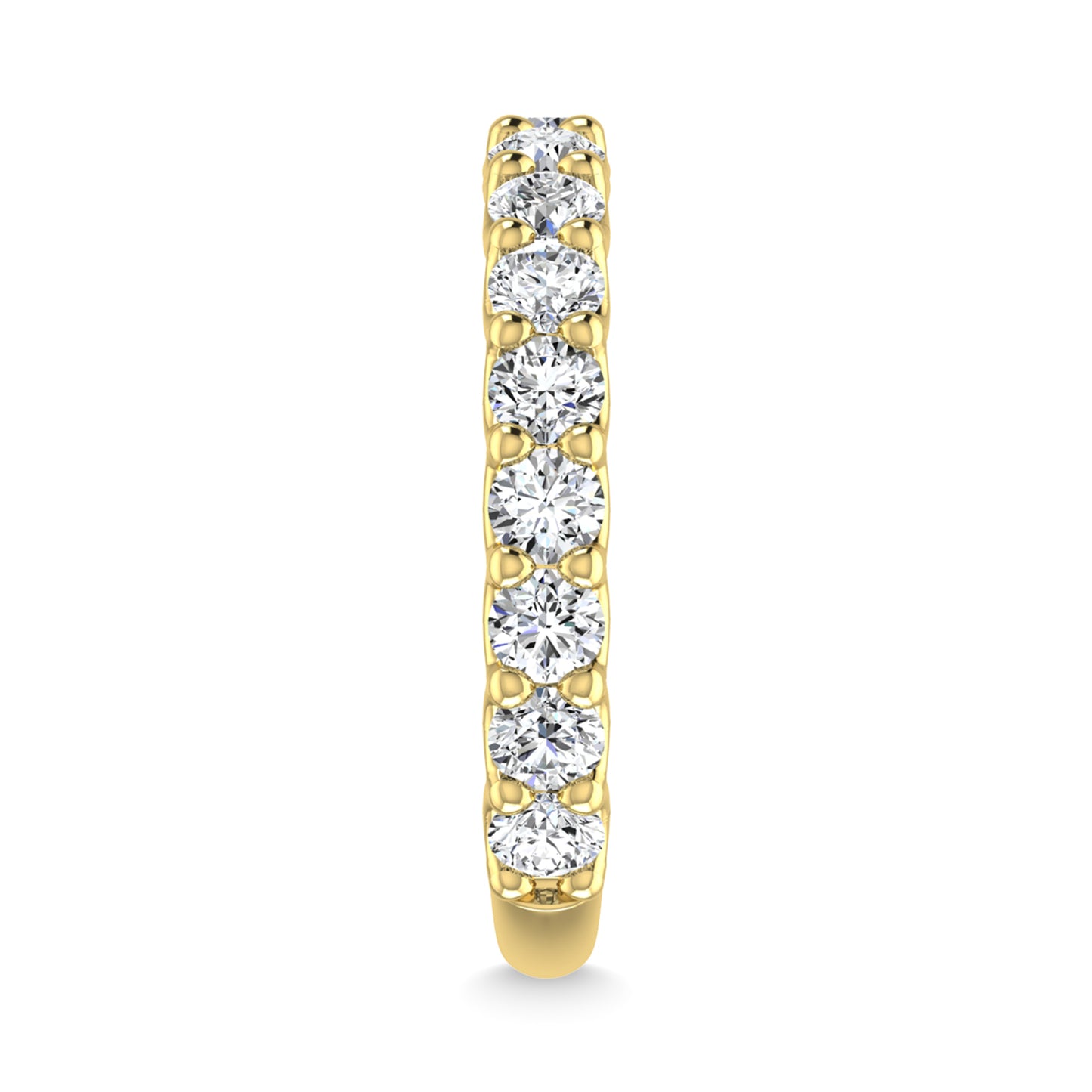14K Yellow Gold Lab Grown Diamond 7/8 Ct.Tw. Round Shape Three Fourth Way Wedding Band